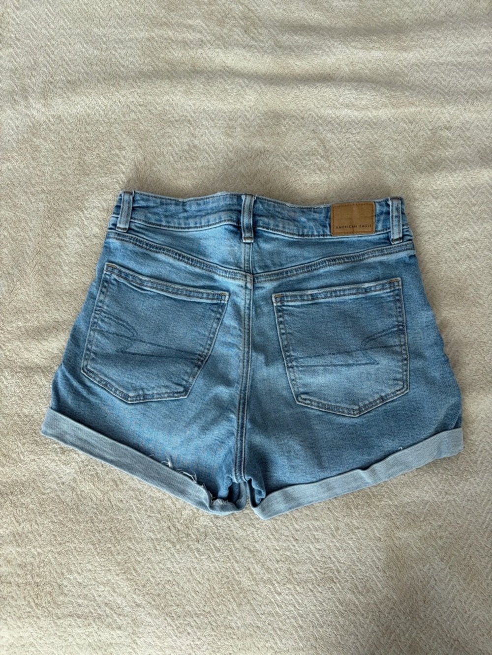 American Eagle Outfitters Light Blue Rolled Hem Denim Shorts - Picture 2 of 5